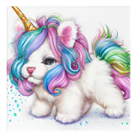 Fluffy Unicorn Puppy Acrylic Print