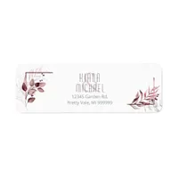 Dreamy Foliage Wedding V2 Burgundy ID817 Label
