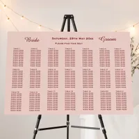 Modern Coral Blush Wedding Seating Chart Foam Board