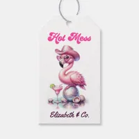 Hot Pink Flamingo Beach Disco Cowgirl Bachelorette Gift Tags