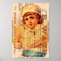 Girl With Dove Advertisement Digital Art Poster