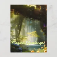 Magical Greetings from Fairytale Forest customize Postcard