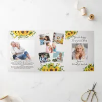 Sunflower Floral Photo Obituary Announcement