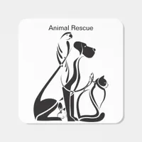 Animal Rescue Silhouettes  Square Sticker