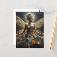 Fairy Patchwork Dress Postcard