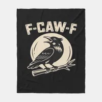 F-Caw-F Crow Raven Vintage Style Fleece Blanket