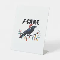 Funny Crow Christmas Classic Retro Design Pedestal Sign