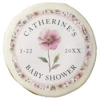 Pink Wildflower Baby Shower Sugar Cookie – Dusty W