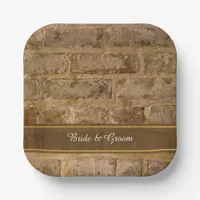 Industrial Chic Bricks Wedding Paper Plates