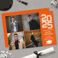 Orange Square Photo Mod Varsity Grad Announcement