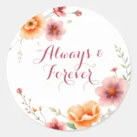 Always & Forever | Autumn Wedding  Classic Round Sticker