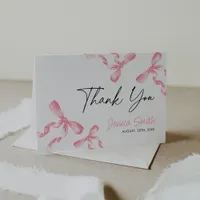 Pink Bow  Thank You Card