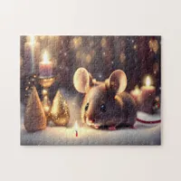 Cute mouse celebrates Christmas  Jigsaw Puzzle