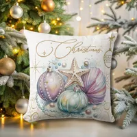  Christmas Soft Pastels Ornament Throw Pillow