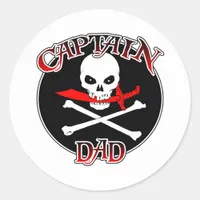 Captain Dad (Cutlass)Sticker Classic Round Sticker