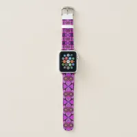 Purple Gold Blue White Arty Geographic Pattern  Apple Watch Band