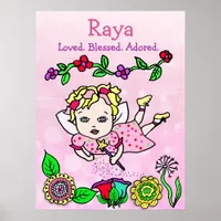 Personalized Loved, Blessed and Adored Fairy Poster