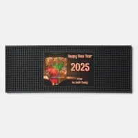 Happy New Year 2025 fireworks and bubbles Bar Mat