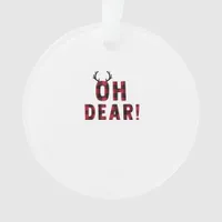 Funny Attitude Oh Dear Plaid Deer Acrylic Ornament