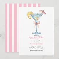 Calm Pink Tini Bit Older Martini Birthday Party Invitation