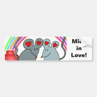 Mice in Love Valentines Bumper Sticker