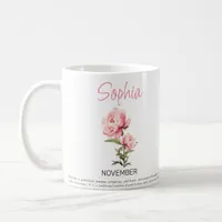 November Personalized Birth Flower Coffee Mug