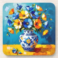 Beautiful Vase of Flowers  Beverage Coaster