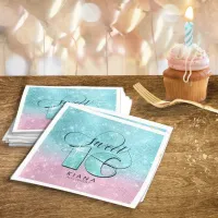 Glitter and Shine Sweet 16 Teal/Pink ID675 Napkins