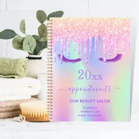 Eye lashes pink drips iridescent salon 2025 planner