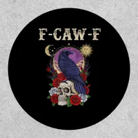 Crow F-Caw-F Funny Bird Moon Gothic Adult Humor Vi Patch