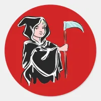 Young Grim Reaper Classic Round Sticker