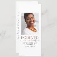 Forever in Our Hearts Photo Funeral Prayer Card