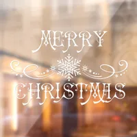 Elegant, Victorian Merry Christmas  Window Cling