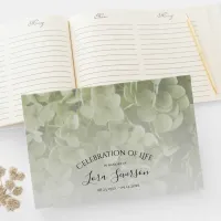 Green Hydrangea Celebration of Life Memorial Guest Book