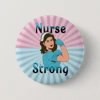Nurse Strong | Vintage Retro Vibes Button