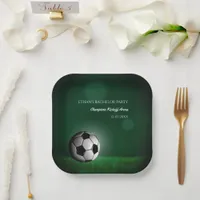 Green Soccer Birthday / Bachelor Party Paper Plates