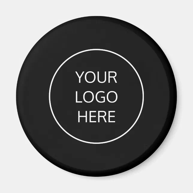 Black Simple Add Your Business Logo Fridge Magnet