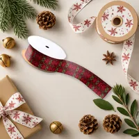 Classic Red Plaid Holiday Gift  Satin Ribbon