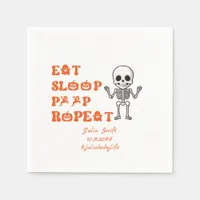 Eat Sleep Poop Repea Cute October Newborn Skeleton Napkins