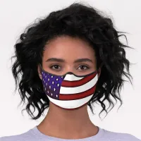 Modern Embossed American Flag Premium Face Mask