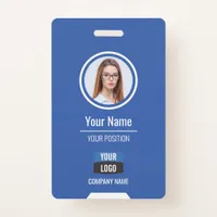 Custom Employee Photo, Bar Code, Logo, Name Badge