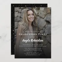 Elegant Graduation Photo Script Typography Party Invitation