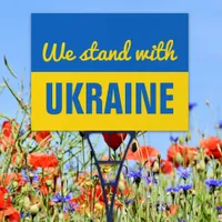 Ukrainian Flag Stand With Ukraine Solidarity Yard Sign