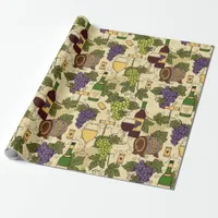 Wine Lover Grape Vine Patterned Wrapping Paper