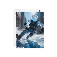 Funny icecube person falling on ice  postcard