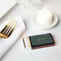 Simple Elegance Wedding Initials Green ID1022 Matchboxes