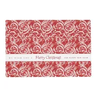 Red Abstract Snowflake Pattern#10 ID1009 Placemat