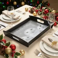 Funny Owl We Want for Christmas ... Snowy Owls Serving Tray