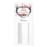 chic red, black and white Services rack card