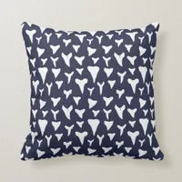 Sharks Teeth Blue and White Surfing Pattern Throw Pillow